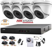 Hikvision 4 CH DVR CCTV Kit système de sécurité & 4 x 2MP Tvi 1080p Full HD Caméras dôme 20 m IR  Disque dur de 1 To