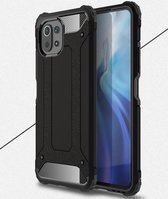 Xiaomi Mi 11 Lite hoesje - MobyDefend Dubbelgelaagde Shockproof Pantsercase - Zwart - GSM Hoesje - Telefoonhoesje Geschikt Voor: Xiaomi Mi 11 Lite