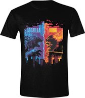 Godzilla vs Kong Face Off  Black T-Shirt - S
