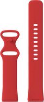 DrPhone FVS TPU Siliconen Polsband – Armband – Sportband  Geschikt voor Fitbit Versa 3 / Fitbit Sense – Maat S – Rood