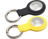 Sleutelhanger voor Apple AirTag - Geel & Grijs - Siliconen Hoesje voor Apple Apple AirTag - Case voor Apple Airtag - 2 stuks - Geel & Grijs