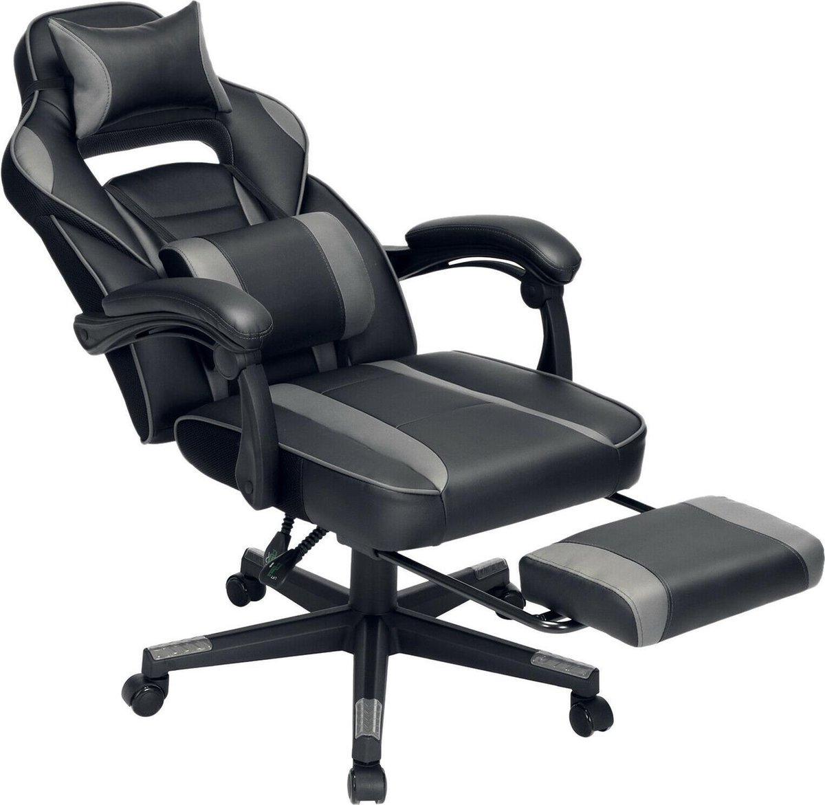 Bureaustoel met massagefunctie, ergonomische directiestoel met verstelbare voetensteun