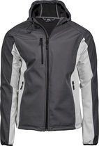 Tee Jays Heren Lichtgewicht Performance Hooded Soft Shell Jacket (Donkergrijs/Off Wit)