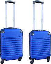 Travelerz kofferset 2 delige ABS handbagage koffers - met cijferslot - 27 en 39 liter – blauw