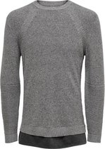 LEWIS 12 STRUCTURE MIX Trui grey - XXL