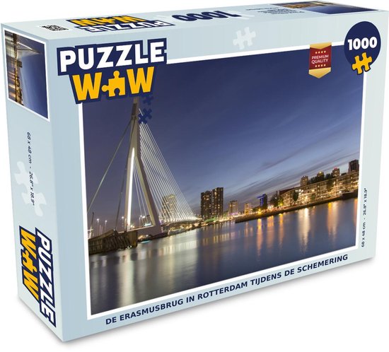 Puzzel 1000 stukjes volwassenen Erasmusbrug Rotterdam 1000 stukjes - De  Erasmusbrug in... | bol.com