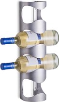 Stijlvolle wandflessenhouder | Wijnrek | wijnfles organizer | 11,5 x 9,8 x 45 cm | roestvrij staal | RVS wijnhouder