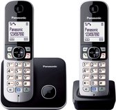 PANASONIC KX-TG6812GB DECT draadloze telefoon, 2 handsets - Handenvrij spreken - Nummerweergave - zwart