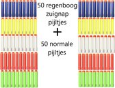 50 regenboog pijltjes en 50 regenboog zuignap pijltjes geschikt voor Nerf- voor Blaster Guns - dart - pijl - darts