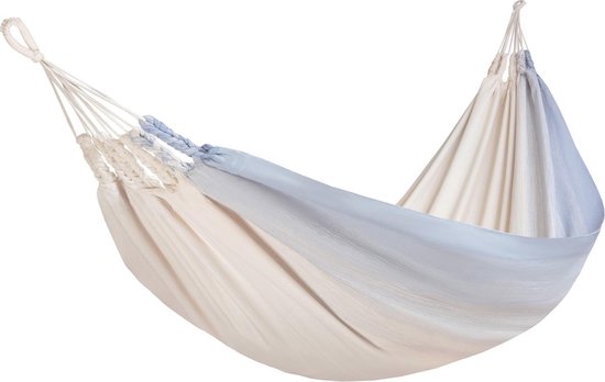 Naya Nayon Hangmat Uncarved Blue Basic -120 x 320 cm - 100 % katoen - handgemaakt in Ecuador