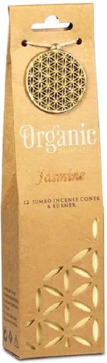 Organic Goodness Jasmijn Wierookkegels + Houder