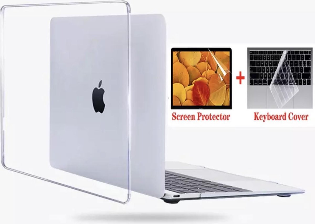 MacBook Air 13 Inch (Modellen A2337, A2179, A1932) MacBook Air Hoes + Screen Protector en Keyboard Cover, Loptop Cover – Clear Hard Case – MacBook Air Case 3IN1 – MacBook Screen Protector - CoolTech