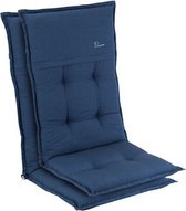 blumfeldt Coburg Tuinkussen - Set van 2 stoelkussen - zitkussen - hoge rug tuinstoel - 53 x 117 x 9cm - UV bestendig polyester - Donkerblauw