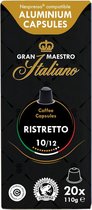 Gran Maestro Italiano -Ristretto - Koffiecups - Nespresso Compatibel Capsules - Krachtige Smaak - 6 x 20 cups