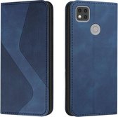 Voor Xiaomi Redmi 9C Skin Feel Magnetic S-type Effen Kleur Horizontale Flip Lederen Case met Houder & Kaartsleuf & Portemonnee (Blauw)