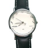 Horloge Migeer-zwart-schuin-cijfers-38 mm-Heren-Charme Bijoux