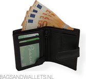 Heren Portemonnee met Drukknopsluiting - Billfold - Hoog model - Met Lipje - Cadeautip Mannen - 10 Pasjes - Leer