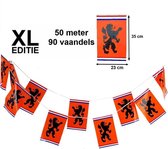 Oranje Vlaggenlijn XL Holland Oranje Vlaggetjes Met Leeuw 50 meter
