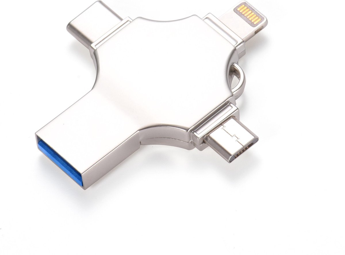 DrPhone 3-Drive – 128GB - Flashdrive - USB Stick - USB Opslag- Externe Geheugen voor smartphones – tablets - Lightning - Android – USB-C – USB. 3.0