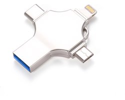 DrPhone 3-Drive – 128GB - Flashdrive - USB Stick - USB Opslag - Externe Geheugen voor Smartphones – Tablets - Lightning - Android – USB-C – USB. 3.0