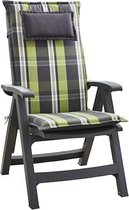 blumfeldt Donau Tuinkussen - stoelkussen - zitkussen - hoge rug tuinstoel - 50 x 120 x 6 cm - UV bestendig polyester - Groen