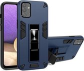 Voor Samsung Galaxy A32 5G 2 in 1 PC + TPU schokbestendige beschermhoes met onzichtbare houder (koningsblauw)