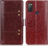 Voor Alcatel 3L (2021) Peas Crazy Horse Texture Horizontale Flip Leren Case met Houder & Kaartsleuven & Portemonnee (Bruin)