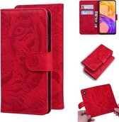 Voor OPPO Realme 8 / Realme 8 Pro Tiger Embossing Pattern Horizontale Flip lederen tas met houder & kaartsleuven & portemonnee (rood)