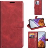 Voor Xiaomi Mi 11 Pro 4G / 5G Retro Kalfspatroon Gesp Horizontale Flip Leren Case met Houder & Kaartsleuven & Portemonnee (Rood)