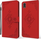 Reliëf Fortune Flower Pattern Horizontale Flip Leather Case met houder & kaartsleuf & portemonnee & lanyard voor iPhone XR (rood)