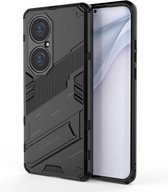 Voor Huawei P50 Pro Punk Armor 2 in 1 PC + TPU schokbestendig hoesje met onzichtbare houder (zwart)
