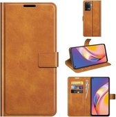 Voor OPPO A94 4G / F19 Pro Retro Kalfspatroon Gesp Horizontale Flip Leren Case met Houder & Kaartsleuven & Portemonnee (Geel)