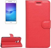 Voor Huawei Enjoy 6s Litchi Texture Horizontale Flip Leren Case met Houder & Kaartsleuven & Portemonnee (Rood)