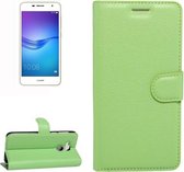 Voor Huawei Enjoy 6s Litchi Texture Horizontale Flip Leren Case met Houder & Kaartsleuven & Portemonnee (Groen)