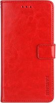 Voor Nokia C1 Plus idewei Crazy Horse Texture Horizontale Flip Leather Case met houder & kaartsleuven & portemonnee (rood)