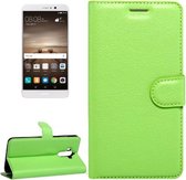 Voor Huawei Mate 9 Litchi Texture Horizontale Flip Leren Case met Magnetische Gesp & Houder & Kaartsleuven & Portemonnee (Groen)