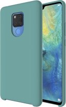 Pure Color Liquid Silicone Cover voor Huawei Mate 20 X (Green Lake)