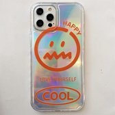 Schokbestendig Side Painting Expression Pattern Laser TPU beschermhoes voor iPhone 11 (oranje)