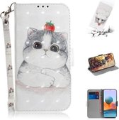 Voor Xiaomi Redmi Note 10 Pro 3D Geschilderd Patroon Magnetische Aantrekkelijkheid Horizontale Flip Leren Case met Houder & Kaartsleuf & Portemonnee & Lanyard (Leuke Kat)