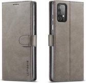 Voor Samsung Galaxy A82 LC.IMEEKE Horizontale lederen flip-hoes met kalfsleer, met houder en kaartsleuven en portemonnee (grijs)