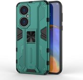 Voor Huawei P50 Supersonic PC + TPU schokbestendige beschermhoes met houder (groen)