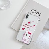 Nauwkeurig gat Transparant TPU-beschermhoesje voor iPhone XS Max (Cupido-konijn)