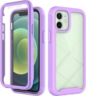 Starry Sky Solid Color-serie schokbestendige pc + TPU-hoes met PET-folie voor iPhone 12 mini (lichtpaars)