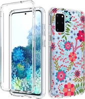 Voor Samsung Galaxy S20 + 2 in 1 hoog transparant geverfd schokbestendig PC + TPU beschermhoes (kleine bloemen)