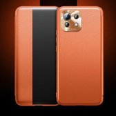 Voor Xiaomi Mi 11 Lite magnetisch zijvensterweergave schokbestendig horizontaal flip lederen hoesje (oranje)