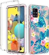 Voor Samsung Galaxy A51 5G 2 in 1 hoog transparant geverfd schokbestendig PC + TPU beschermhoes (bananenblad)