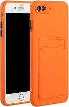Kaartsleuf ontwerp schokbestendig TPU beschermhoes voor iPhone 8 Plus & 7 Plus (oranje)