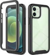Starry Sky Solid Color-serie schokbestendige pc + TPU-hoes met PET-folie voor iPhone 12 mini (zwart)
