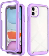 Starry Sky Solid Color-serie schokbestendige pc + TPU-hoes met PET-folie voor iPhone 11 (lichtpaars)