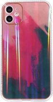 IMD Rendering Watercolor Aurora Pattern Shockproof TPU + PC beschermhoes voor iPhone 11 Pro Max (Berry Color)